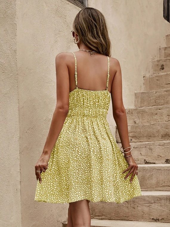 Floral V-Neck Mini Cami Dress - Image 5