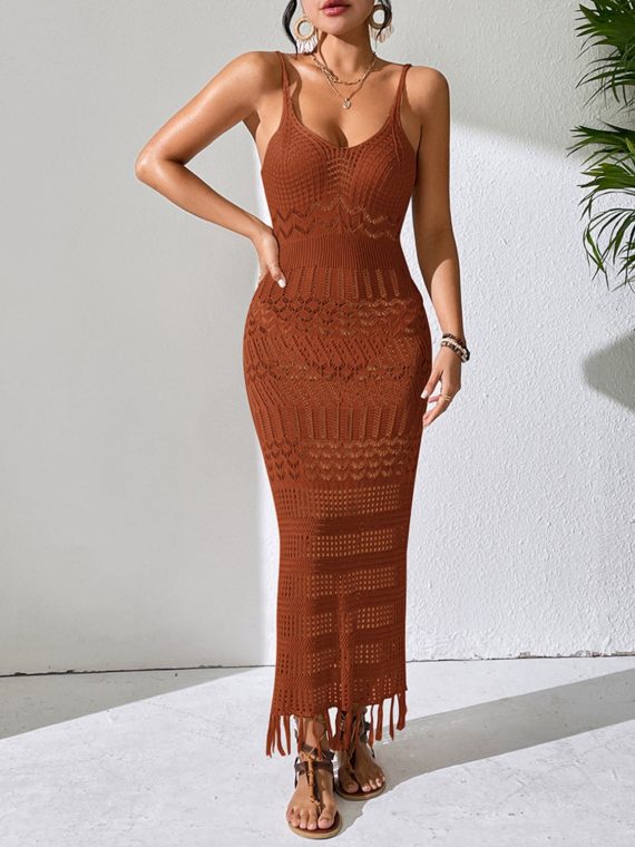Openwork Scoop Neck Cover-Up Dress - Image 8