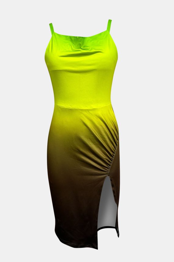 Slit Ruched Gradient Cami Dress - Image 10