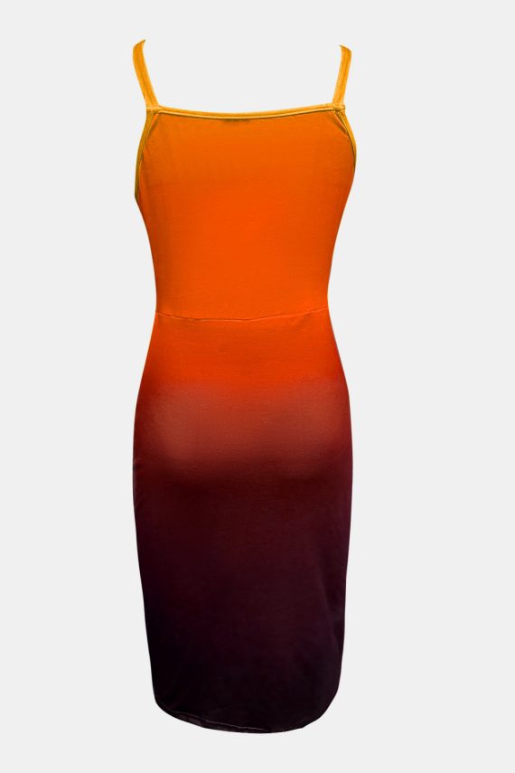 Slit Ruched Gradient Cami Dress - Image 3
