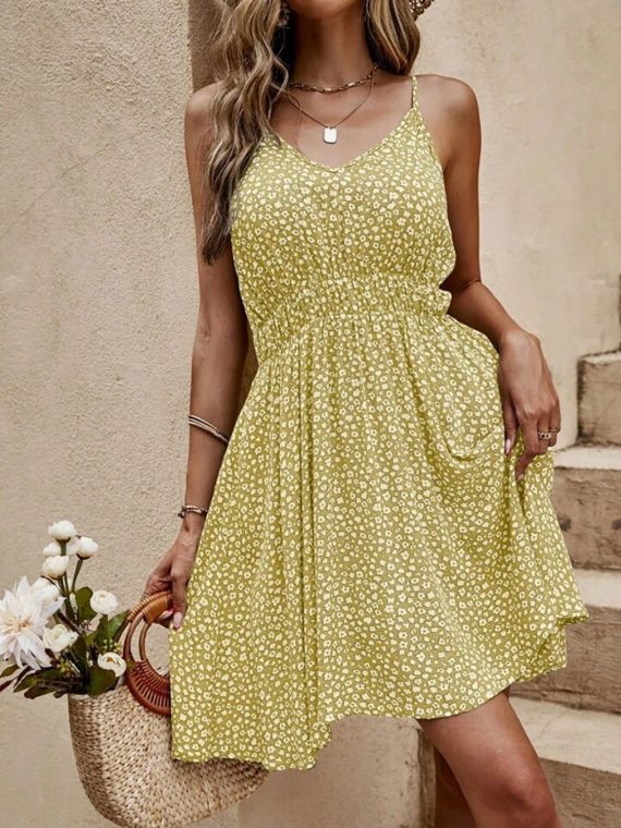 Floral V-Neck Mini Cami Dress - Image 7