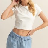 HYFVE Cutout Twisted Back Round Neck Short Sleeve T-Shirt