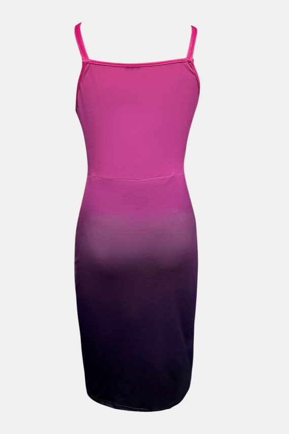 Slit Ruched Gradient Cami Dress - Image 7